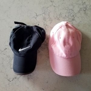 Nike golf cap and pink cap